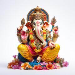 Colorful and decorative lord ganesha sculpture. Concept of Lord ganesha festival.