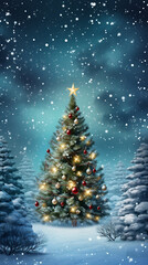 Fototapeta na wymiar Christmas and New Year vertical wallpapers for mobile phones.