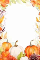 Mockup for invitation, greeting card, menu for autumn hollidays, halloween, thanksgiving in warm watercolor colors