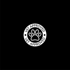 Fototapeta premium Vet approved sign icon isolated on dark background