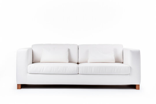 Colorful Contrast: The Allure of an White Sofa Against a White Backdrop - Unveil the captivating charm of color contrast as an white sofa commands attention against a white canvas.