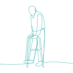 Rehabilitation doodle. Disability, rehabilitation line art.	
