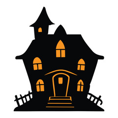 Vector Halloween haunted house vector