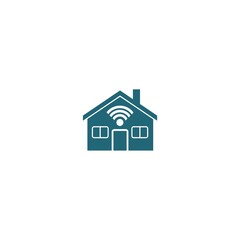 Wifi house icon isolated on white backgrounde