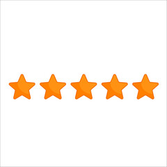 Fototapeta premium Five stars customer review flat logo icon vector illustration modern design isolated on white background