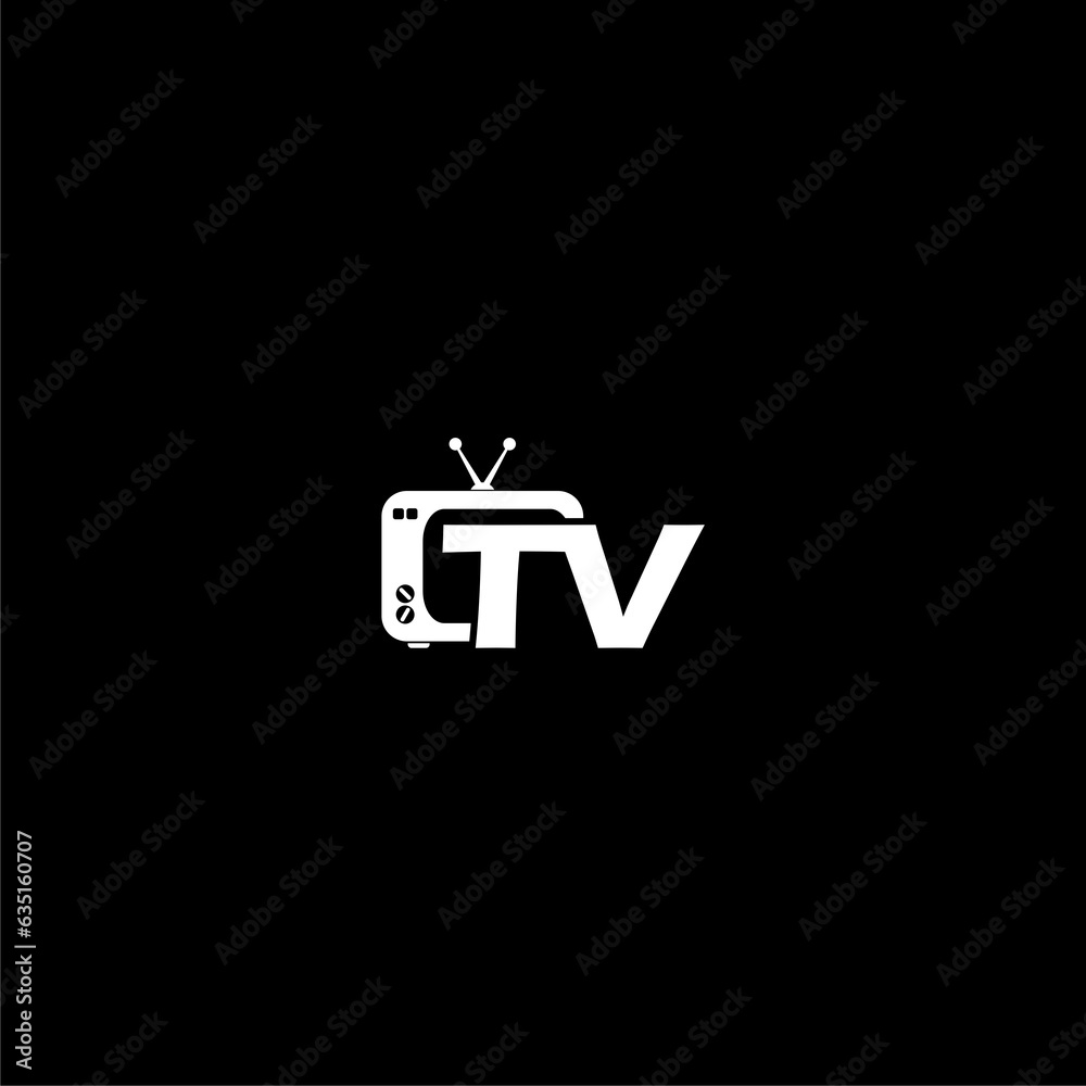 Poster TV icon logo icon isolated on dark background