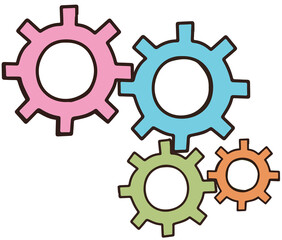 set of gears, set of wheels