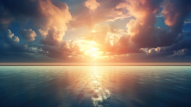 sunrise over the sea background