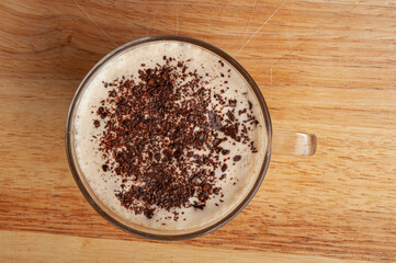 Hot Chocolate Cup, Cacao Mug, Cocoa Beverage, Christmas Drink Glass with Foam, Healthy Breakfast