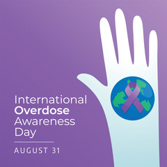 International Overdose Awareness Day design template good for celebration. ribbon design template. flat design. eps 10.