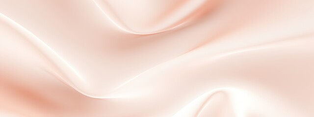 Light pale tender peach pink beige white silk satin fabric. Elegant luxury abstract background for design. Color gradient. Lines. Curtain. Drapery. Soft folds. Gentle. Template. Baby birthday, newborn