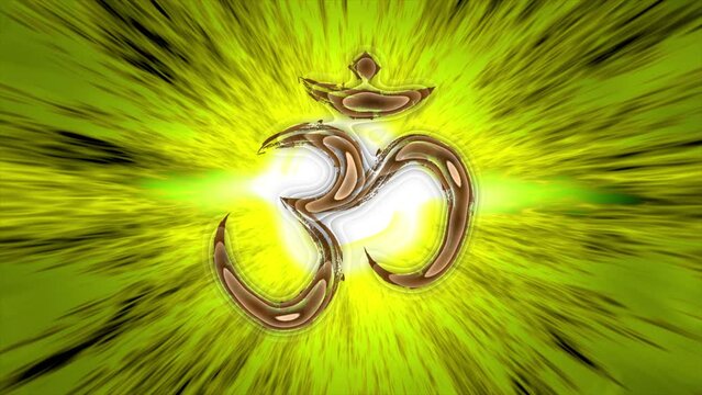 Omm symbol with abstract radial effect
