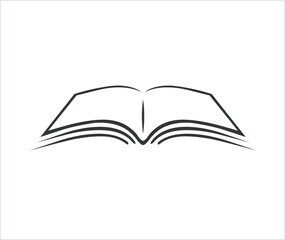 creative black open book logo vector design illustration