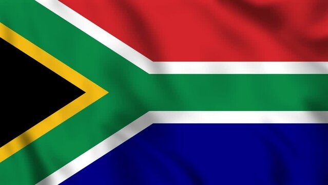 Looped background animation of the waving flag of South Africa