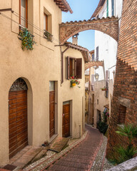The beautiful city of San Gemini and its medieval historic center. Province of Terni, Umbria, Italy.