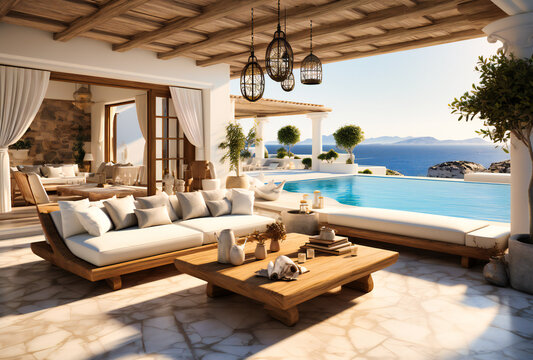 beautiful villa on mykonos that looks out to the sea