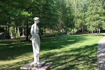 statue, park, nature, woman, sculpture, tree, path, forest, walk, garden, outdoors, summer, monument, grass, stone, landscape, ukraine