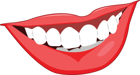 Free realistic vector woman red smile lips