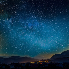 Starry night sky universe background