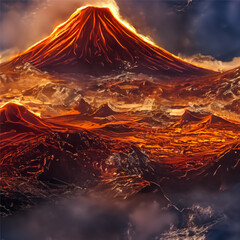 Fiery volcano wallpaper