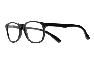 Stylish pair of glasses with black frame isolated on white