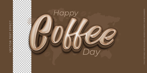 Obraz premium vector 3d text effect international day of coffee lettering 01