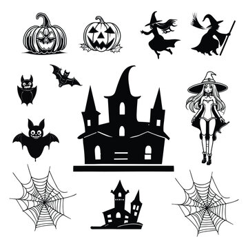 Halloween Stickers Scrapbooking Vector Set Halloween Stock Vector (Royalty  Free) 1200333838