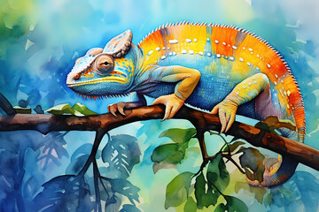 AI rettili marini, tartarughe, camaleonti multicolori 04