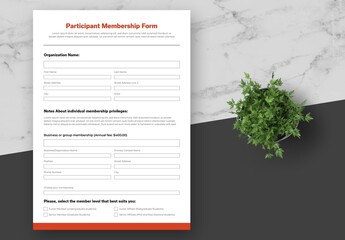 Red Grey Membership Form