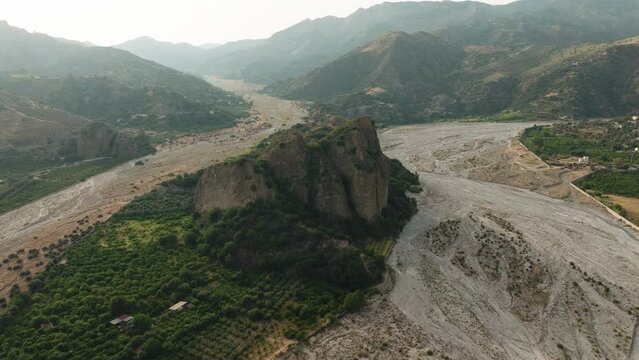 Landscape with mountains crossed by rivers Amendolea In Calabria