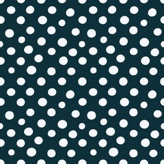 Seamless pattern with chaotic polka dots