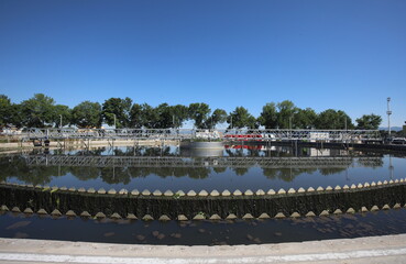 Fototapeta na wymiar Industrial scene with a modern waste water treatment plant 