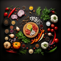 culinary symmetry: 2d knolling illustrations for organized cooking