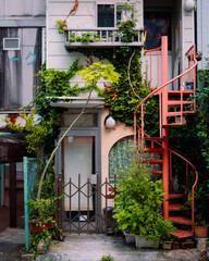 old house with flowers in Japan