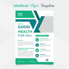 Medical flyer and brochure cover page template design