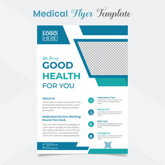 Medical and healthcare flyer and poster template design
