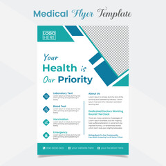 Medical Healthcare flyer and brochure cover page template design