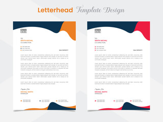 professional letterhead template design with abstract shapes