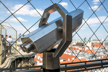 Spyglass on the observation deck of St. Stephen's Cathedral..in Vienna