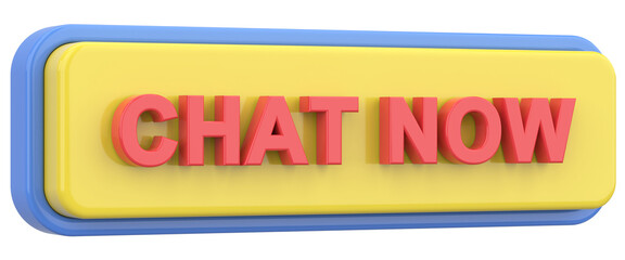 Chat now button. 3D illustration.