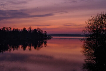 Fototapeta premium Mystical sunset on a lake