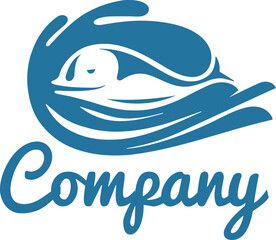 Dolphin in the Sea Vector Logo