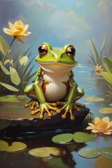 frog in the pond