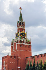 Fototapeta na wymiar Moscow, Russia - 07.30.2023 - Shot of the main chimes of the Kremlin. Landmark
