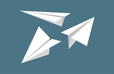paper aircraft, airplane origami set illustration vector design