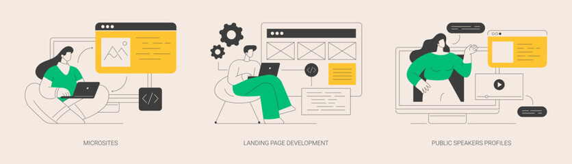 Web development service abstract concept vector illustrations.