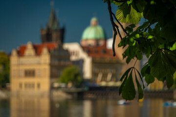 Prague capital centre of city in summer color fresh day