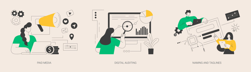 Corporate communication abstract concept vector illustrations.