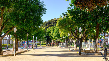 Canalejas Park, the oldest in Alicante, Spain