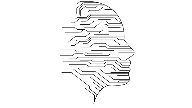 Technology and engineering concept, Artificial intelligence and innovation concept, Wired brain illustration of artificial intelligence and circuit board human brain